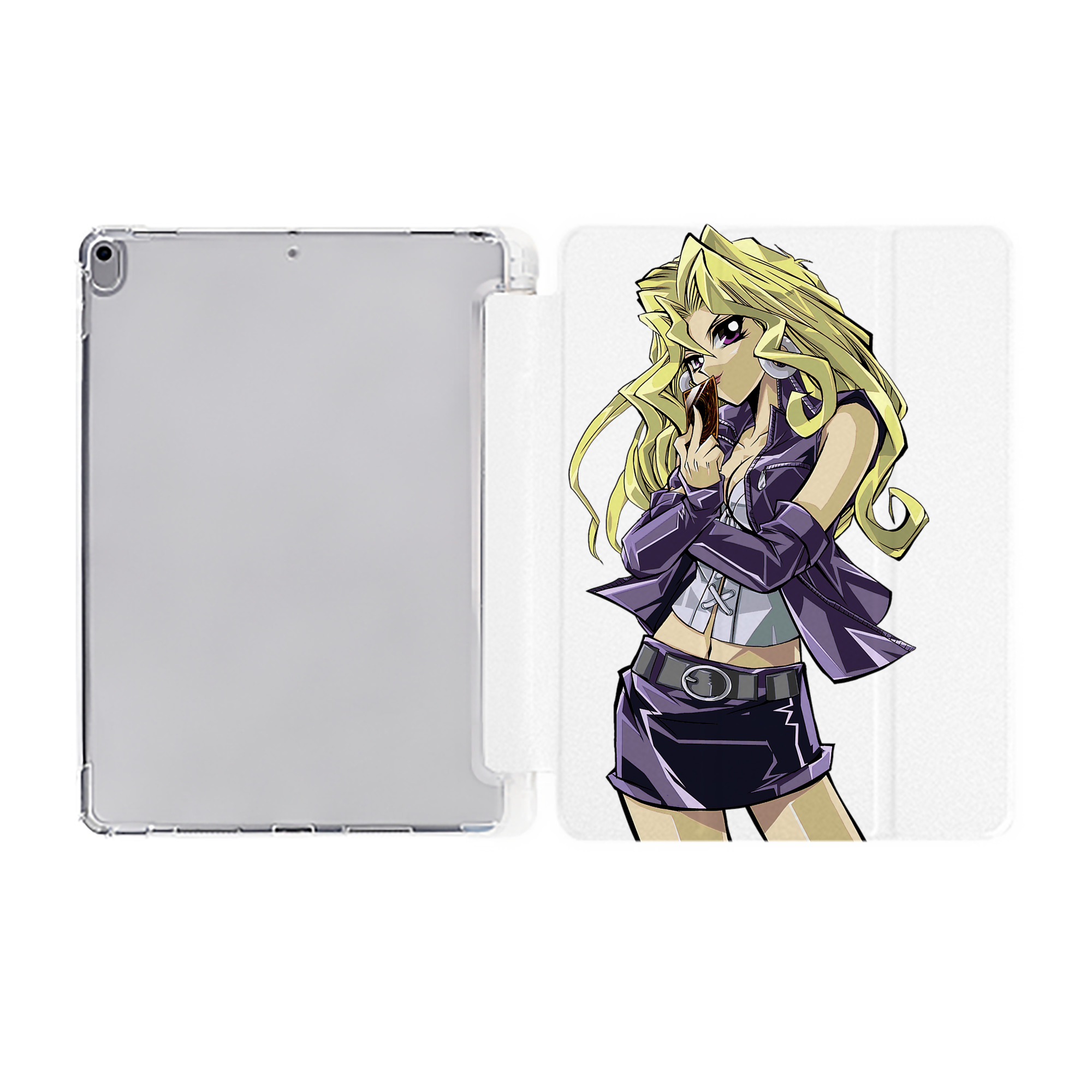 （画像用） 遊☆戯☆王 Yu-Gi-Oh! IPad ケース ペン収納付き 三つ折りスタンド PUレザー×シリコン 対応機種9.5/10.5/10.9インチ